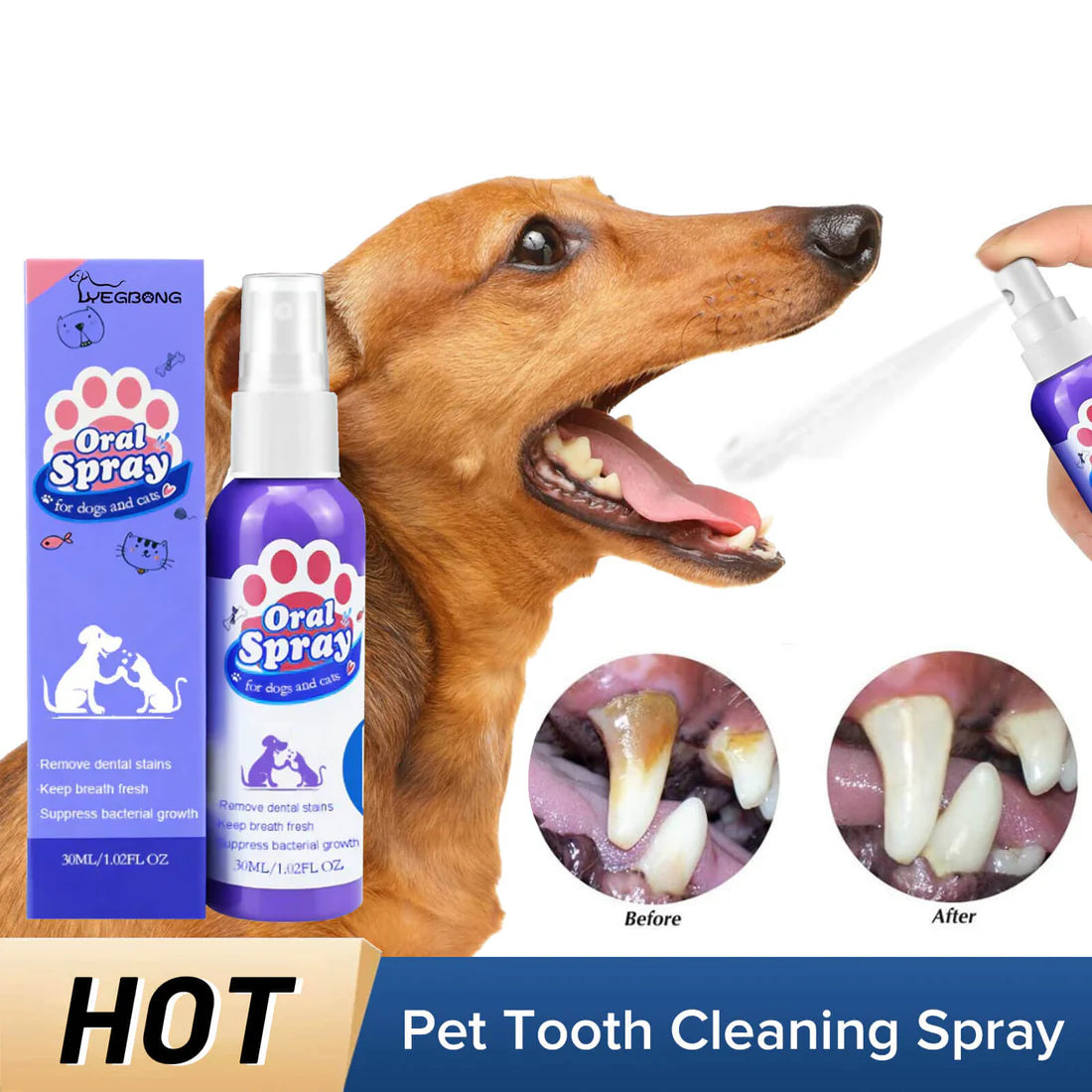 Spray para el cuidado bucal de perros y gatos